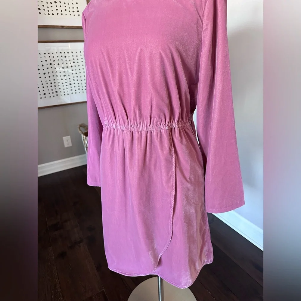 J. Crew Factory Dress Tulip Hem Velvet Wrap Special Occasion Guava Berry 14 - Picture 7 of 14